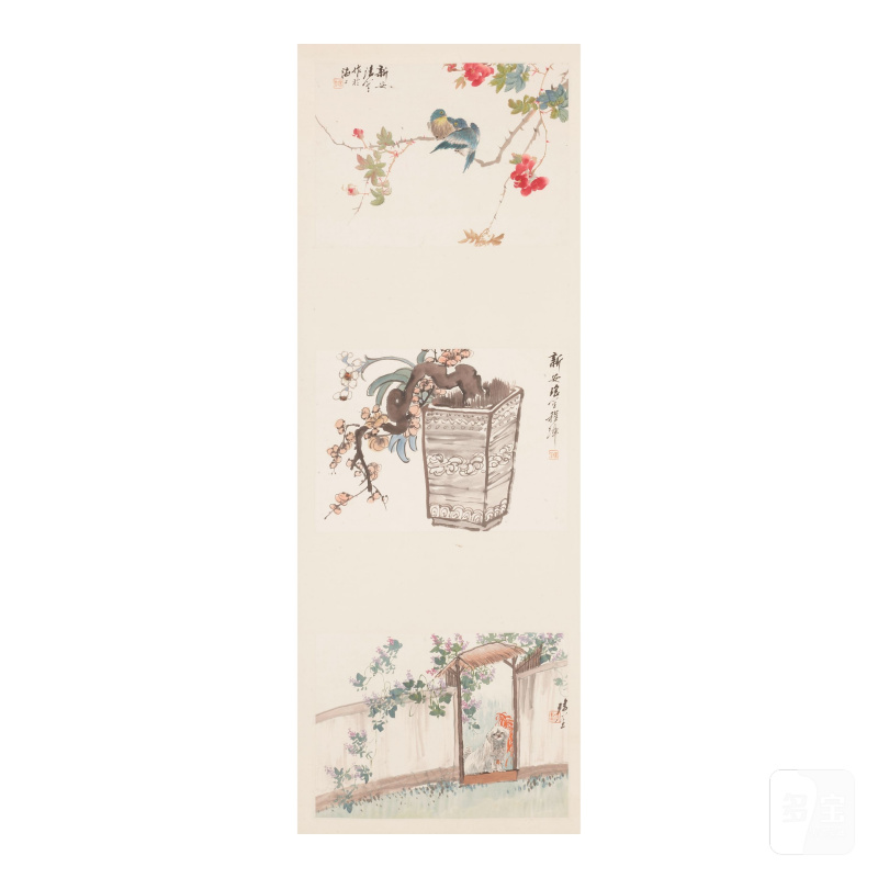 程璋（1869-1938）花鳥清供四條屏 設色紙本 立軸 | CHENG ZHANG (1869-1938) - 图5